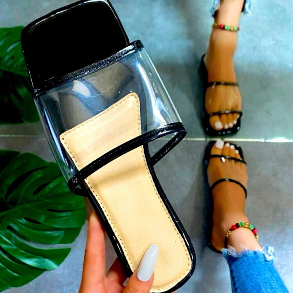 Minimalist Black Slide Sandals BRAND NEW!!